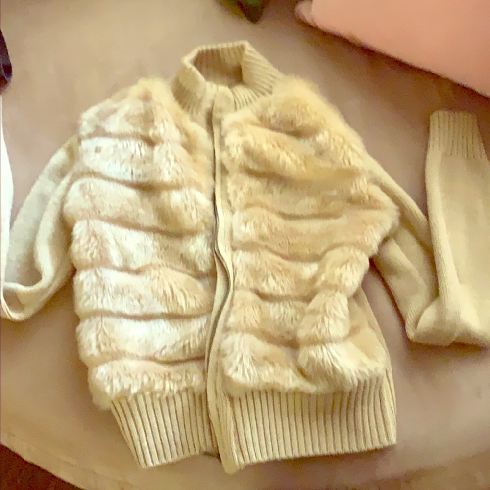 Ya Los Angeles fur vest sweater jacket